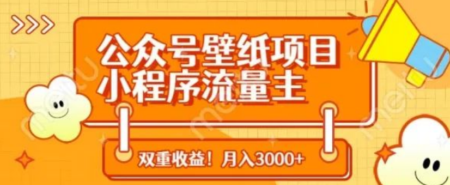 图片[1]-公众号壁纸项目实战，小程序流量主双渠道变现，月入3000+全攻略-阿志说钱