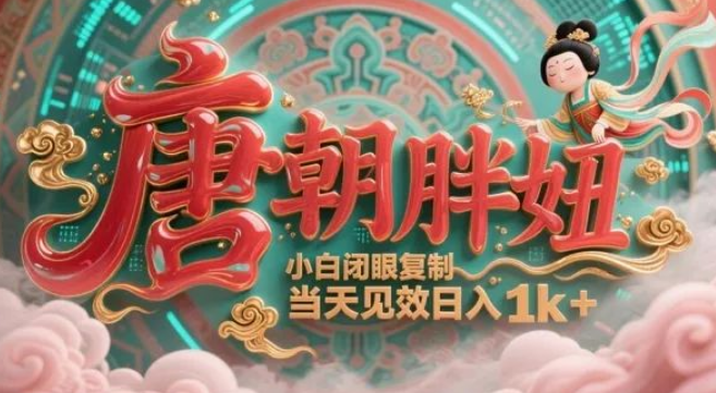 图片[1]-AI克隆“唐朝胖妞”账号玩法，日更3条，平台疯狂推流，小白轻松复制当天日入1k+-阿志说钱