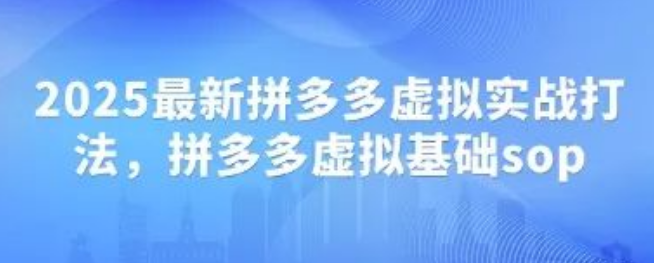 图片[1]-2025最新拼多多虚拟实战打法+基础SOP大公开，新手速学，抢占虚拟市场先机-阿志说钱