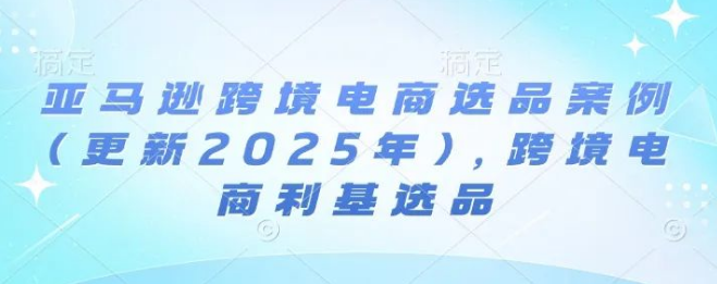 图片[1]-亚马逊跨境电商选品实战案例：解锁跨境电商利基选品之道-阿志说钱