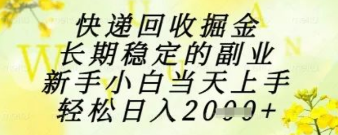 图片[1]-揭秘快递回收掘金项目，长期稳定副业，新手小白零门槛当天上手，日入1k+-阿志说钱
