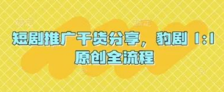 图片[1]-短剧推广实战干货大放送，豹剧1:1原创全流程操作指南，新手也能轻松上手-阿志说钱
