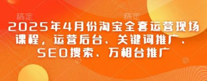 图片[1]-2025年淘宝运营进阶必备！全套现场课程，涵盖运营后台、关键词推广、SEO搜索排名提升与万相台推广全攻略-阿志说钱