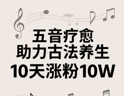 图片[1]-古法五音养生教程大公开，五音疗愈视频制作攻略，2 – 4小时掌握，作者10天涨粉10W-阿志说钱