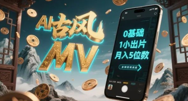图片[1]-AI一键生成古风音乐MV，1小时极速出片，0剪辑基础也能玩转，多种变现，一部手机月入5位数-阿志说钱