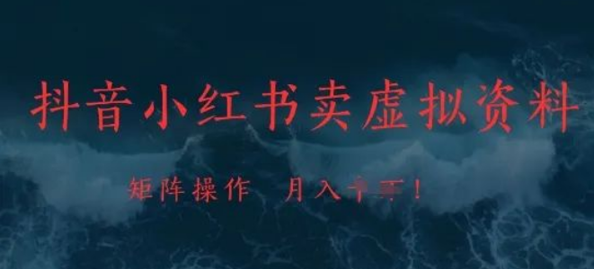 图片[1]-抖音小红书虚拟资料销售秘籍，市场需求持续旺盛，矩阵运营轻松月入1w+-阿志说钱