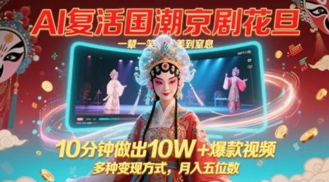 图片[1]-AI复活京剧花旦爆款全攻略，10分钟打造10W+国潮视频+5种变现月入过万-阿志说钱