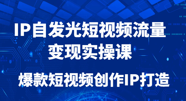 图片[1]-IP自发光指南，短视频流量变现全攻略，爆款内容创作+个人IP打造实操课！-阿志说钱