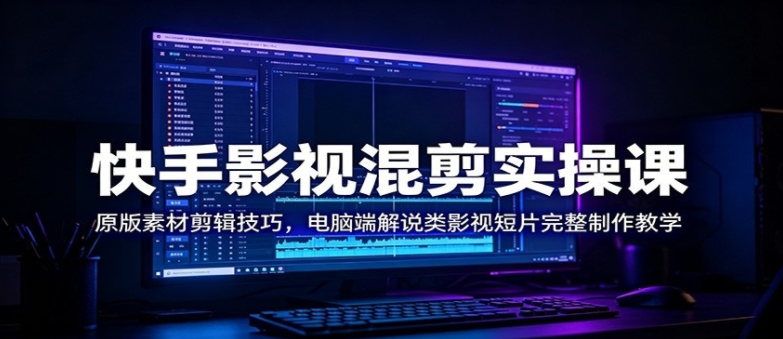 图片[1]-快手影视混剪实操课：原版素材剪辑技巧，电脑端解说类影视短片完整制作教学-阿志说钱