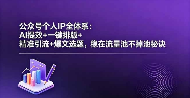 图片[1]-公众号个人IP全体系：AI提效+一键排版+精准引流+爆文选题，稳在流量池不掉池秘诀-阿志说钱