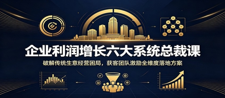 企业利润增长六大系统总裁课：破解传统生意经营困局，获客团队激励全维度落地方案-阿志说钱